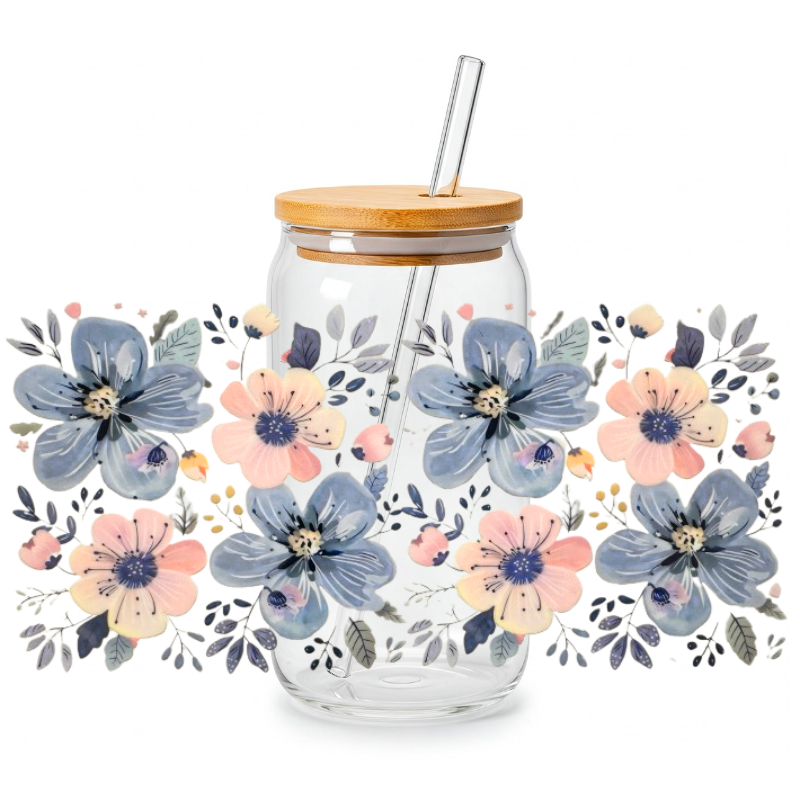 Blue and Pink Flowers