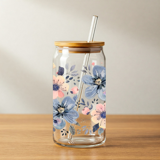 Blue and Pink Flowers