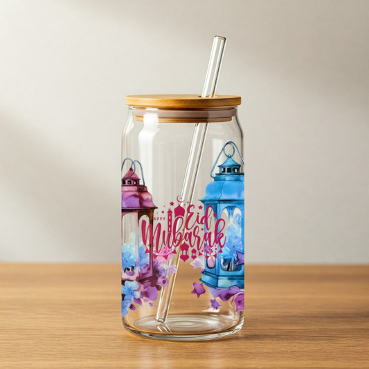 Eid Mubarak - Blue and Purple Lanterns