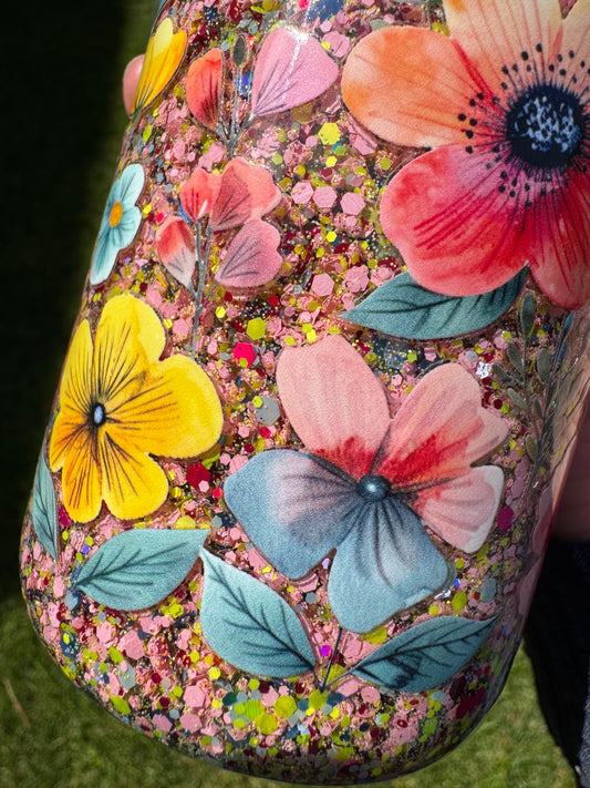 *Ready-to-Ship* 16oz Acrylic Cup - Pretty Flowers