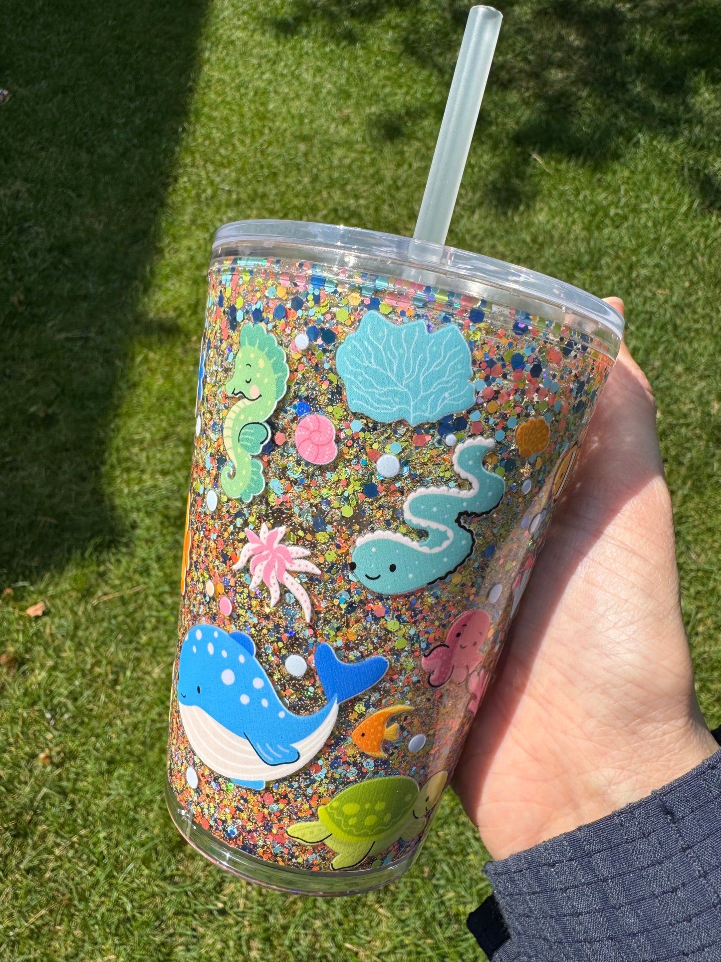 *Ready-to-Ship* 12oz Kids Acrylic Cup - Sea Creatures II
