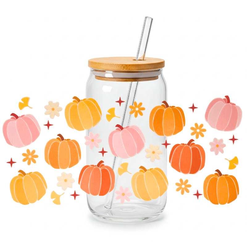 Pumpkins and Flowers I