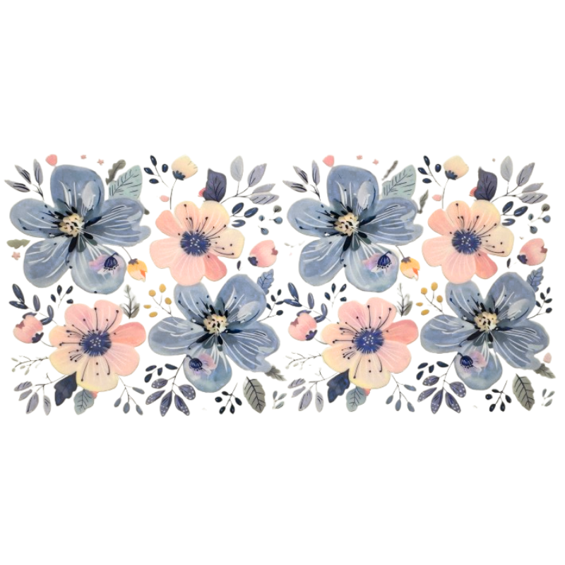 Blue and Pink Flowers
