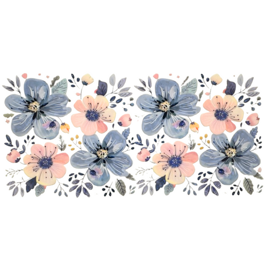 Blue and Pink Flowers