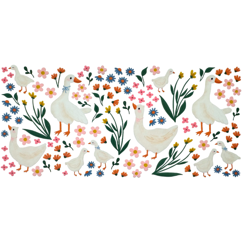 Geese and Flowers
