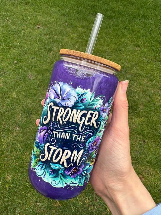 *Ready-to-Ship* 16oz Glass Cup - Stronger than the Storm