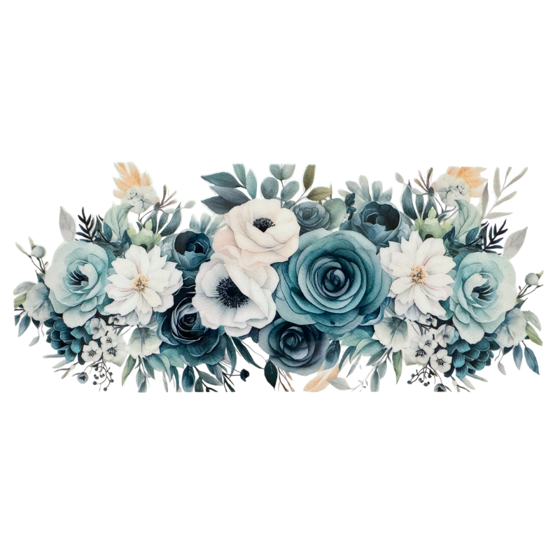 Teal Flowers 3