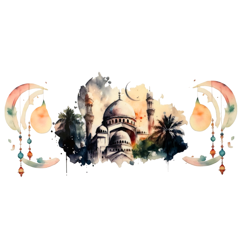White Mosque and Moon
