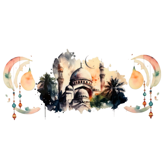 White Mosque and Moon